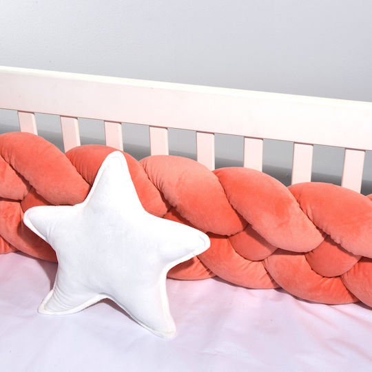 Baby Oliver Crib Bumpers Braided Inside Coral 24x200cm