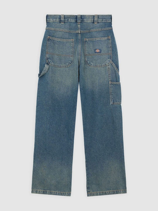 Carpenter Men's Jeans Pants With Loose Fit Khaki Blue