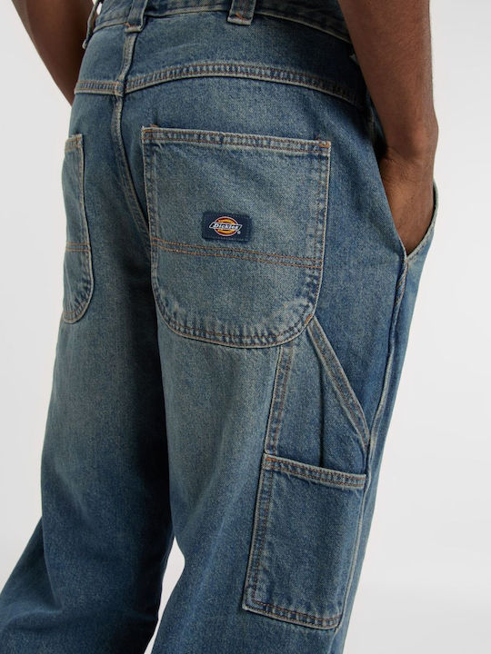 Carpenter Men's Jeans Pants With Loose Fit Khaki Blue