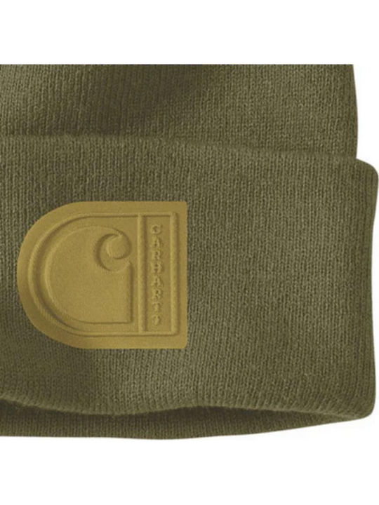Beanie Unisex Σκούφος με Rib Πλέξη σε Πράσινο χρώμα