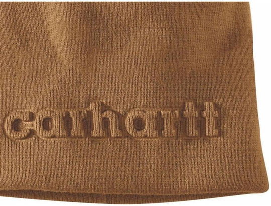 Beanie Beanie with Rib Knit in Brown color