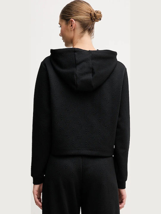 Cropped Women's Sweatshirt Hooded Black