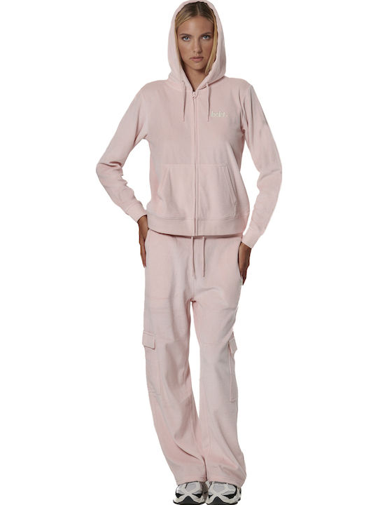 Women's Sweatshirt Jacket Hooded Chalk Pink
