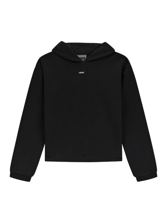 Cropped Women's Sweatshirt Hooded Black