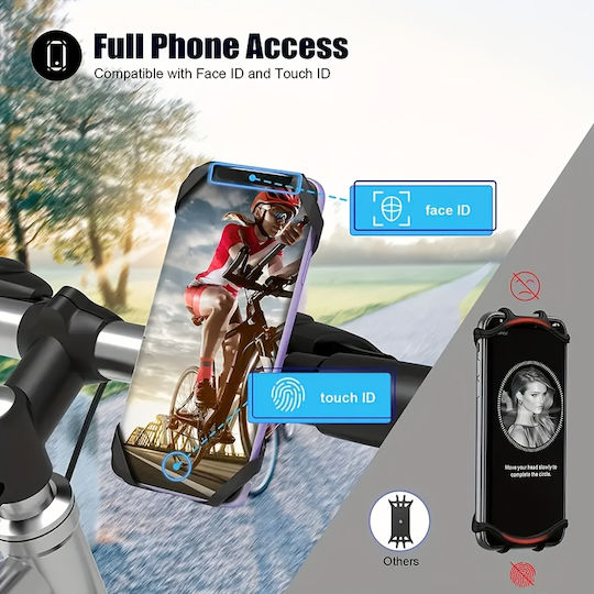 Suport Universal pentru Telefon Bicicletă Fixato Montură Rotativă la 360° pentru Ghidon Silicon Compatibil Bicicletă Scooter Cărucior Scooter Verde