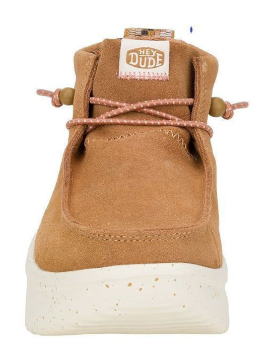 Wendy Peak Hi Suede Γυναικεία Μποτάκια με Πλατφόρμα Μπεζ