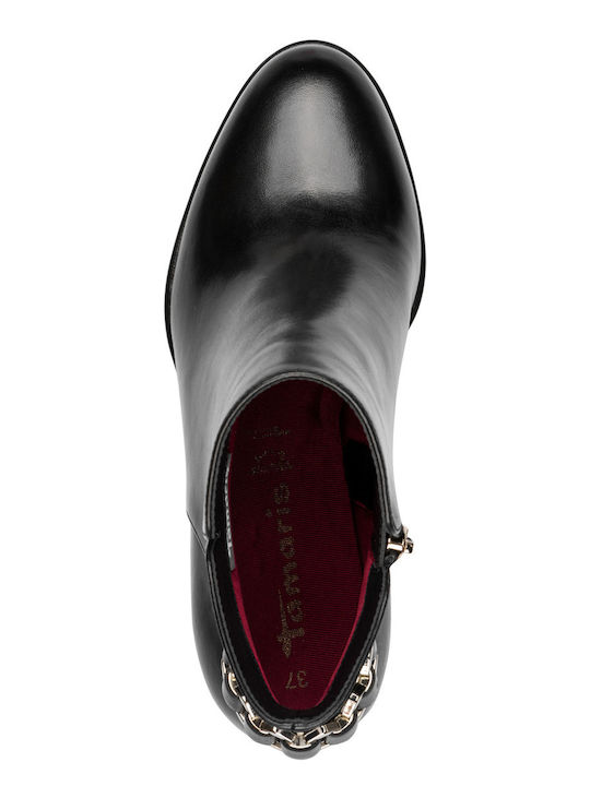 Leder Stiefeletten Damen Schwarz