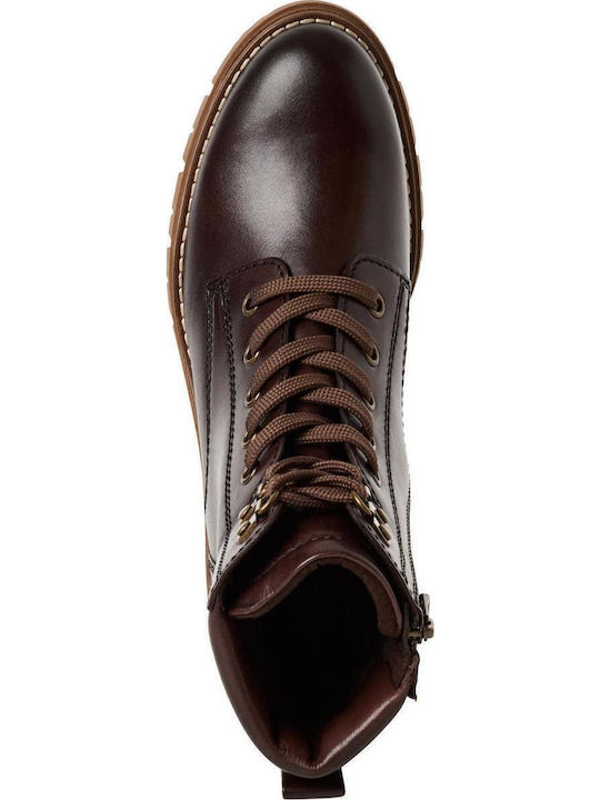 Leder Stiefeletten Damen Braun
