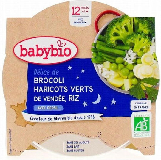Babybio Βρεφικό Γεύμα με Γεύση Μπρόκολο - Φασολάκια - Αρακά - Πατάτες - Ρύζι 230gr για 12+ Μηνών