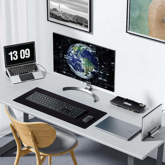 Mousepad Mare din Cauciuc Gaming Office Antiderapant Cusături Antirupere Impermeabil Design Simplu 90 X 45cm Negru Mat