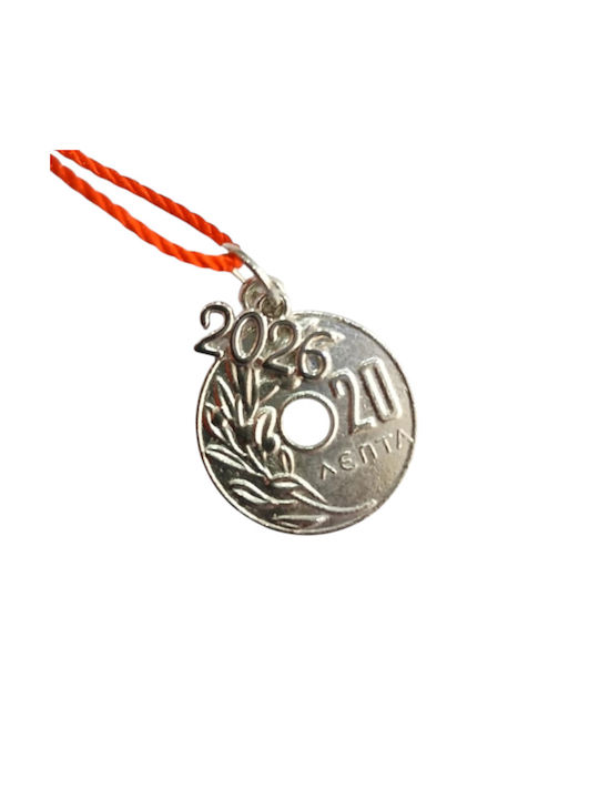 Kalliopi Silver Handmade Hanging Lucky Charm Silver 2026 2.5x2.5cm 1pcs