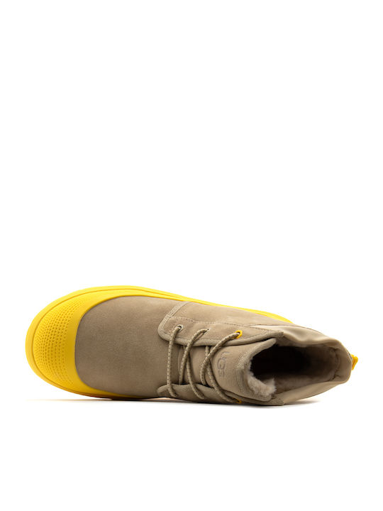 Neumel Weather Suede Yellow Chelsea Boots Waterproof