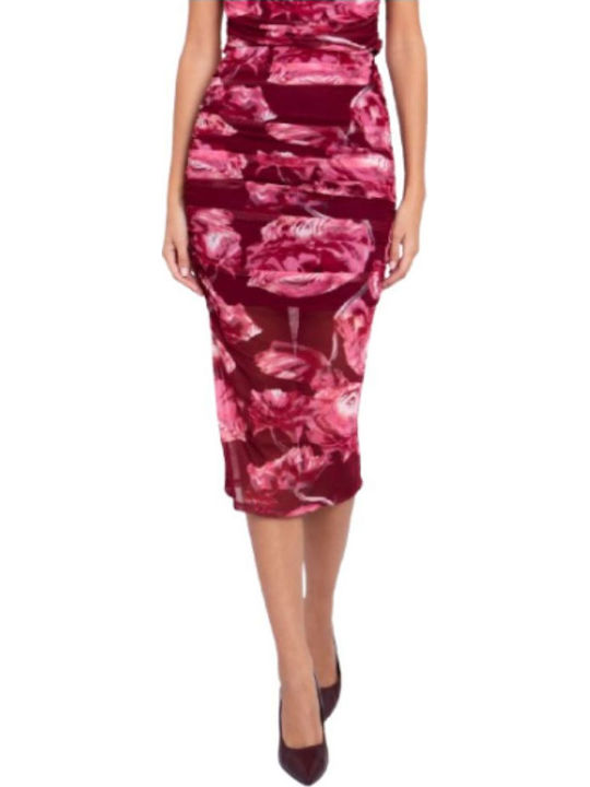 Bleistift Hoch tailliert Midi Rock Blumen Floral
