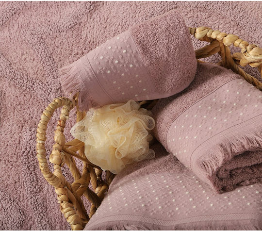 Nef-Nef Homeware Πετσέτα Χεριών Zasmen 30x50εκ. Mauve Βάρους 500gr/m²