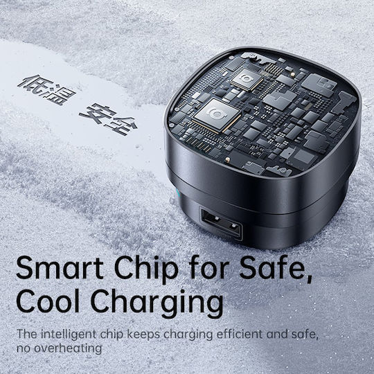 Baseus Primetrip Vr1 Зарядно за кола 60W с един Порт: 1xType-C заедно с Кабел Type-C Черен Цвят