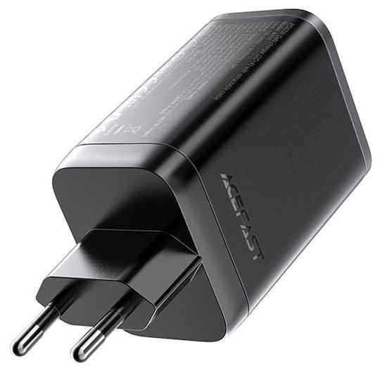 Acefast Φορτιστής GaN με Θύρα USB-A και Θύρα USB-C και Καλώδιο USB-C 67W Power Delivery / Quick Charge 3.0 Μαύρος (A111)