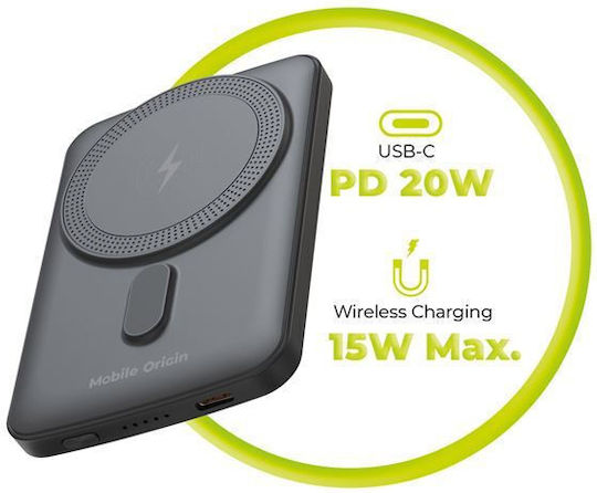 Mobile Origin MagSafe Power Bank 5000mAh 15W Power Delivery Μαύρο