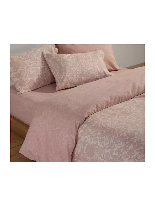 Nef-Nef Homeware Bettwäsche-Set King Size Flanell mit Gummiband 180x200+32cm. Issual Pink 4Stück