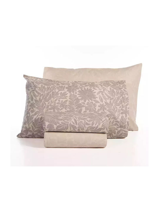 Nef-Nef Homeware Bettwäsche-Set King Size Flanell mit Gummiband 180x200+32cm. Issual Grey 4Stück