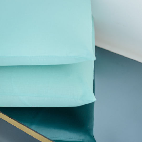My Home Luxury Σετ Σεντόνια Ημίδιπλα με Λάστιχο 120x200+25εκ. Aqua (3τμχ)