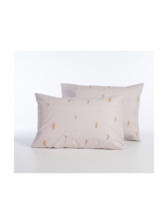 Nef-Nef Homeware Bamb.fragesca Pillowcase with Envelope Cover Grey 52x72cm.