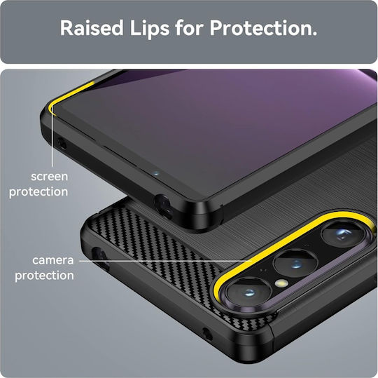 Umschlag Rückseite Silikon Schwarz (Xperia 1 V)