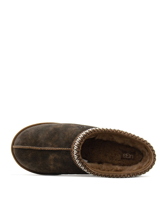 Tasman Men's Slippers with Fur Brown