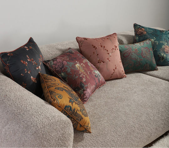 Nef-Nef Homeware Μαξιλάρι Καναπέ Home από Βελούδο Bordo 45x45εκ.