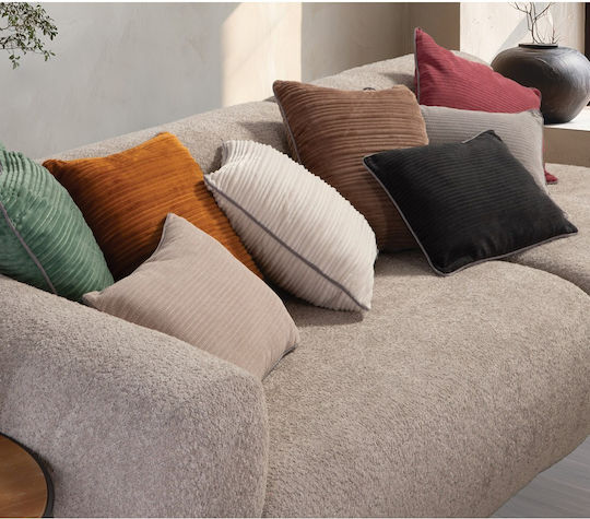 Nef-Nef Homeware Home Velvet Sofa Cushion Ecru 45x45cm