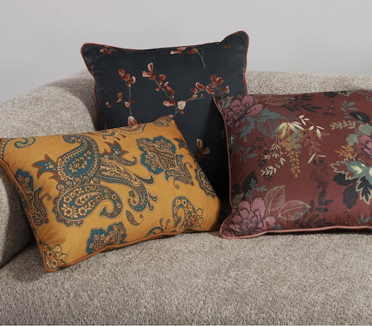 Nef-Nef Homeware Μαξιλάρι Καναπέ Home από Βελούδο Bordo 45x45εκ.