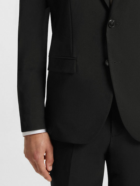 Winter Men's Suit with Slim Fit Black
