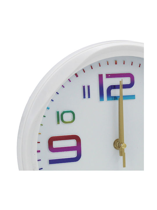 Keskor 87535-1 Plastic Wall Clock Diameter 25cm x 4.5cm White