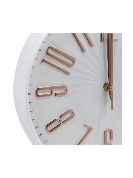 Keskor 87531-1 Plastic Wall Clock Diameter 25x4.2 cm White Pink Gold