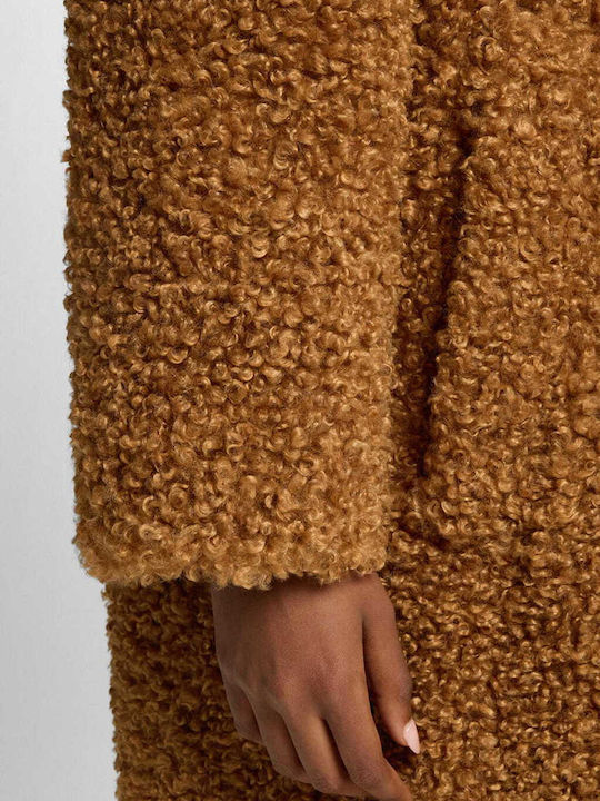 Дамско Taba Палто Oversized с кожени детайли