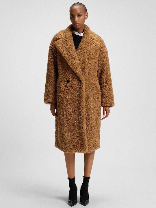 Дамско Taba Палто Oversized с кожени детайли