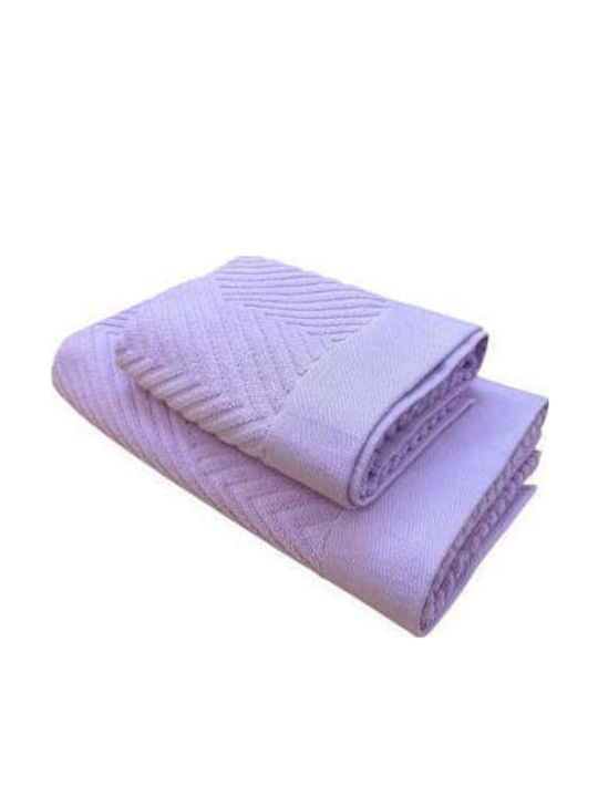 Linea Home Πετσέτα Προσώπου Diamond 50x90εκ. Λίλα Βάρους 550gr/m²