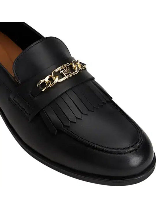 Δερμάτινα Γυναικεία Loafers σε Μαύρο Χρώμα