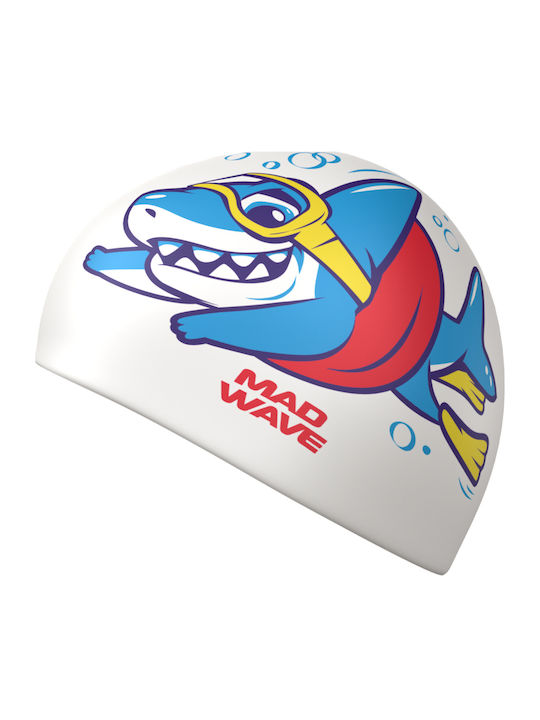 Mad Wave Baby Shark Σκουφάκι Κολύμβησης Παιδικό Λευκό