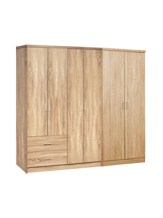 Six Door Wardrobe Blakely Sonama 201x43x181cm