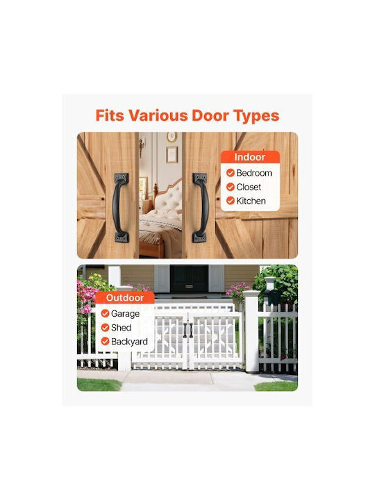Vevor 4pcs Barn Door Handles 6.5 In Rustic Heavy Duty Garden Gate Shed Pulls