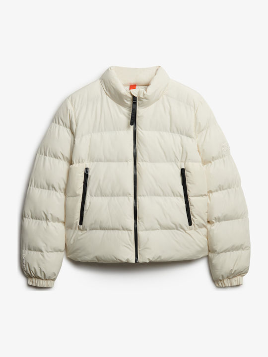 Jachetă de femei Puffer Waterproof Offwhite
