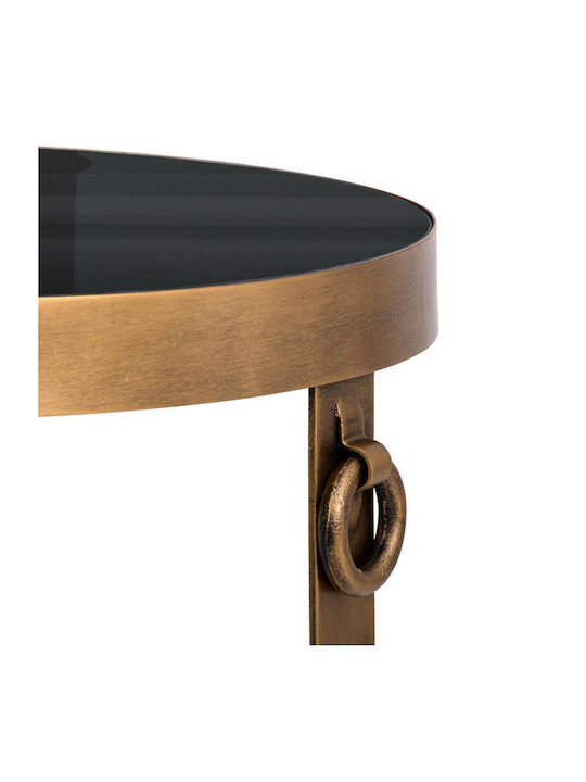 Round Side Coffee Table Fl383 Glass Bronze-Black W60xL60xH50cm