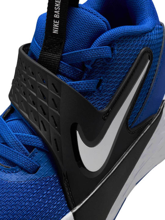 Team Hustle Kids Sports Shoes Basketball with Laces Blue