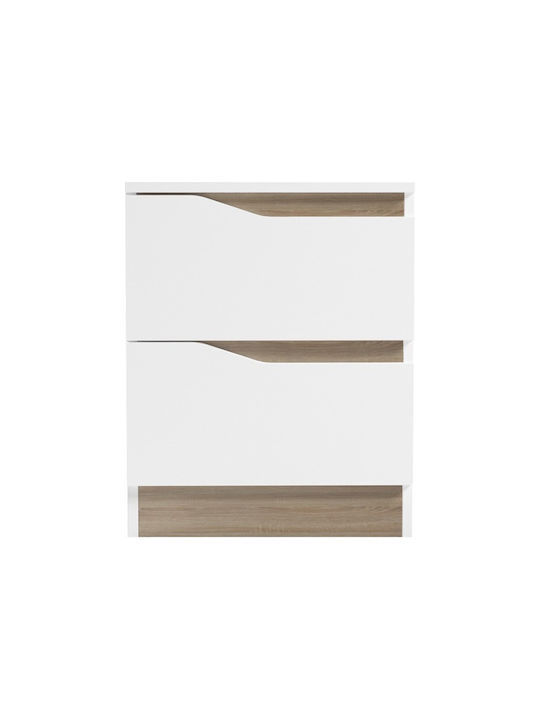 Bedside Table Verena Wooden White 40x40x50cm