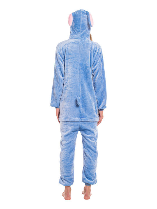 Pijama Onesie De Iarnă Pentru Femei Albastră