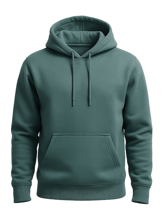 Sweatshirt with Hood Petrol Blue