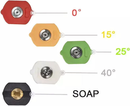 Lingzhen High Pressure Nozzles Stainless Steel 1/4" Male Thread G1/4" Spray Patterns 0° 15° 25°