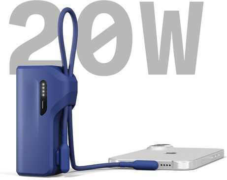 Cygnett Thumboost Power Bank 5000mAh 15W with 2 USB-C Ports Power Delivery Blue