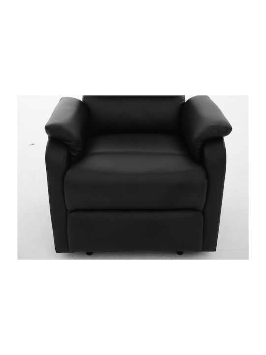 Rigil Πολυθρόνα Relax Massage από Δερματίνη Μαύρο 75x87x102cm