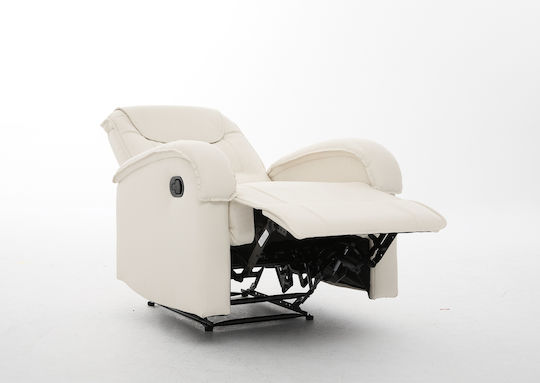 Celaeno Fotoliu Relax din Piele Ecologică Ecru 80x96x97cm